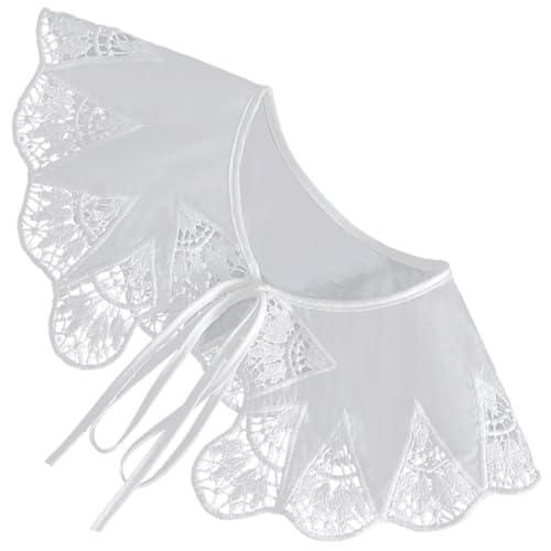 Yardenfun Sun Shawl - Damenbluse Mit Falschem Kragen Modischer Kragen Für Mädchen Abnehmbarer Spitzenkragen Mit Fliege von Yardenfun
