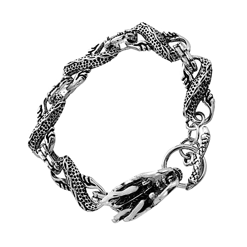 Yardenfun Drachenkopf Armband für Männer Luminous Vintage Hand Schmuck Hip Hop Persönliches Design für Weihnachten Halloween Besondere Anlässe von Yardenfun