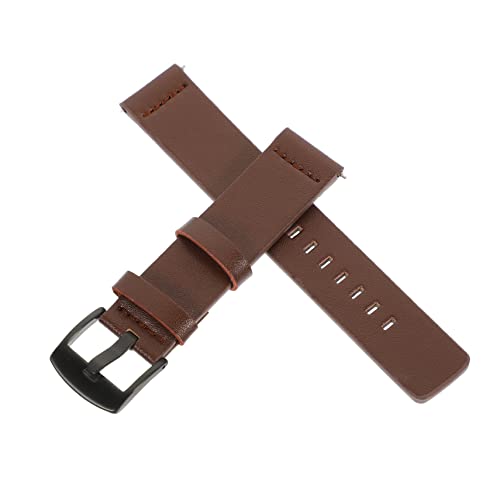 Yardenfun Echtleder Uhrenarmband Universelles Cowhide Armband mit Schnellverschluss für Herren Damen mit Schwarzem Verschluss Kompatibel mit Gängigen Installieren von Yardenfun