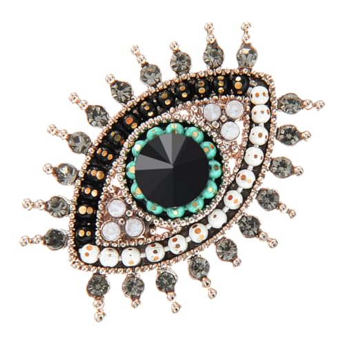 Yardenfun Edelstahl Evil Eye Brosche mit Strasssteinen Vintage Lapel Pin für Anzug Hut Rucksack Modisches Accessoire für Damen und Herren Langlebig und Elegant von Yardenfun