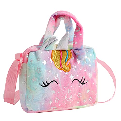 Yardenfun Einhorn Tragetasche Für Mädchen Einhorn Plüschtasche Kinder Cartoon Tasche Aufbewahrungstaschen Niedliche Umhängetasche Für Mädchen Einhorn Umhängetasche Dekorative von Yardenfun