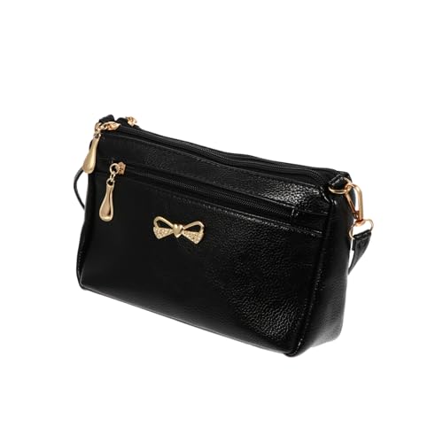 Yardenfun Elegante Damen Umhängetasche mit Kreativem Schleifen design Kompakte Crossbody Shoulder Bag für Alltag und Geschenk Vielseitige Mode Handtasche in Schwarz von Yardenfun