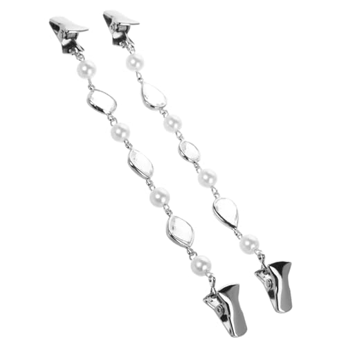 Yardenfun Elegante Strass Cardigan Clips mit Kette Taillenspanner und Sicherheitsverschluss mit Quadratischem und Tropfenförmigem Schmuckstein Modisches Strickzubehör für Damen Vielseitig von Yardenfun