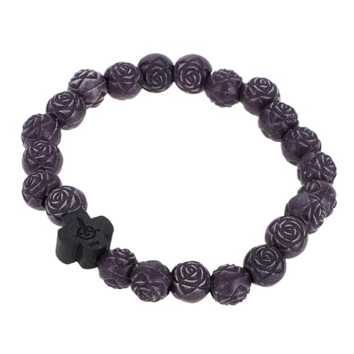 Yardenfun Elegantes Holzperlenarmband mit Kreuzanhänger Handgefertigtes Spirituelles Schmuckstück Fadebeständig Fördert Konzentration und Innere Ruhe Geschenk zu Kommunion und Weihnachten von Yardenfun