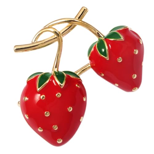 Yardenfun Erdbeer-anstecknadel Brosche Für Damen Modisches Kleidungszubehör Metallschmuck von Yardenfun