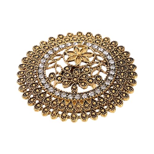 Yardenfun Extravaganter Vintage Ring Damen Rundes Hohlmuster mit Diamantbesatz Modischer Einzigartiger Schmuck Komfortabel und Langlebig für Alltag und Besondere Anlässe von Yardenfun