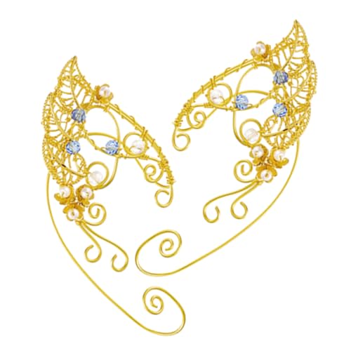 Yardenfun Fairy Ear Cuff Ohrringe Damen Ohrmanschetten Elfenohren Ohrclips Leichtes Legierungsmaterial Eleganter Ohrschmuck für Hochzeit Party Cosplay von Yardenfun