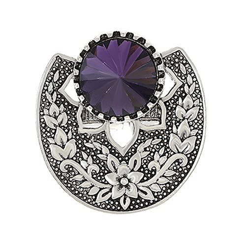 Yardenfun Blumenring für Damen Violetter Kristallring Gravierter Fingerring Boho Schmuck für Alltag und Besondere Anlässe von Yardenfun