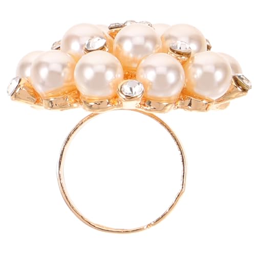 Yardenfun Offener Damen-fingerring Mit Perlen Schlichtes Und Minimalistisches Schmuck-accessoire Für Alltag Und Partys Aus Legierung Und Perlen Gefertigt Leicht Und Robust von Yardenfun