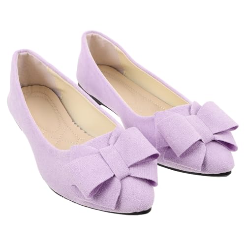 Yardenfun Flache Brautschuhe Damen Spitz Zulaufend mit Schleife Leichte Hochzeitsschuhe für Party und Alltag Slip Design Edle Verarbeitung Komfortable Brautschuh Flats von Yardenfun
