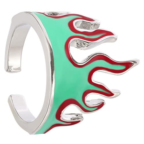 Yardenfun Design Flammenring Offener Verstellbarer Ringschmuck Für Frauen Und Fingerring Mit Dekor Für Streetstyle von Yardenfun