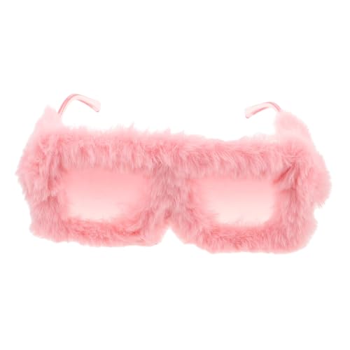 Yardenfun Flauschige Sonnenbrille Damen mit Großen Quadratischen Rahmen Leichte Uv Schutz Brille für Outdoor Reisen Party und Modische Kostüm Accessoires Bequemer Sitz Stylischer Look von Yardenfun