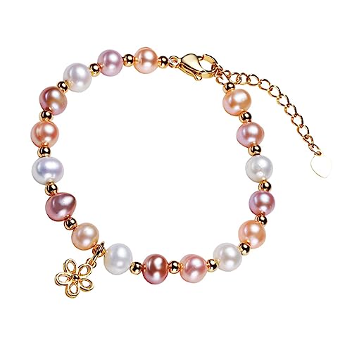 Yardenfun Frisches Wasserperlenarmband für Damen Farbenfrohes Leichtes Schmuckstück mit Floralen Anhängern Perfektes Accessoire für Besondere Anlässe oder Alltag Langlebig und von Yardenfun