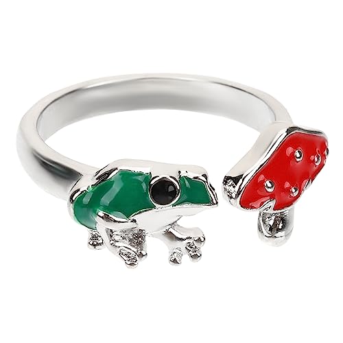 Yardenfun Frosch Mushroom Ring Verstellbarer Ring für Frauen Stilvoller Schmuck für Teenager Design für Anlässe Wie Weihnachten Robustes Elegantes Accessoire für Look von Yardenfun
