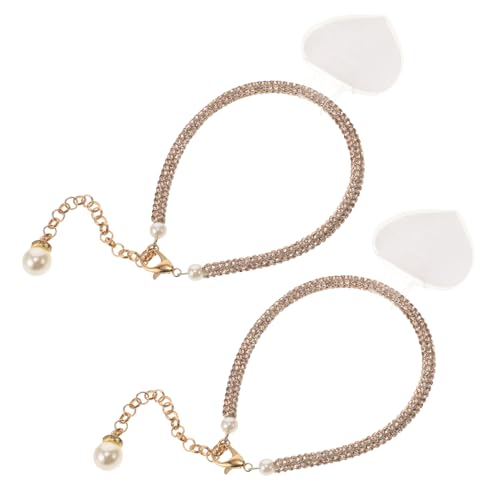 Yardenfun Boho Fußkettchen für High Heels Perlen Fußkettchen mit Quaste Rutschfestes Schuharmband für Damen Abnehmbare Schuhriemen Elegantes Strass Design für Hochzeiten und Partys von Yardenfun