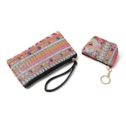 Yardenfun Pailletten Tasche Damen Mit Reißverschluss Mini Geldbörse Münzgeldbeutel Geldbeutel Kompakte Clutch Für Mädchen Und Damen von Yardenfun