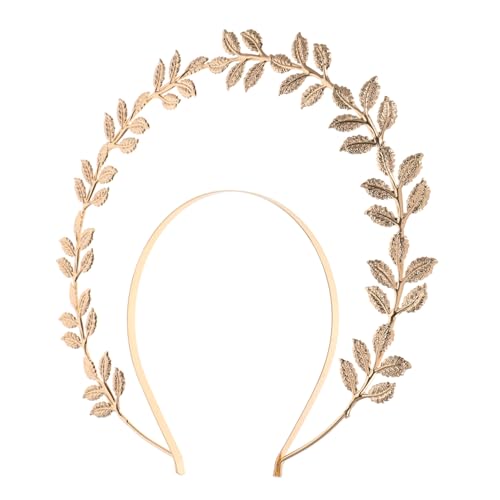 Yardenfun Goldene Barock Haarreif mit Perlen Vintage Lorbeerkranz für Brautjungfern Extravagantes Göttinnen Kostüm Zubehör Stabiler Haarschmuck für Hochzeit Festival Abendveranstaltung von Yardenfun