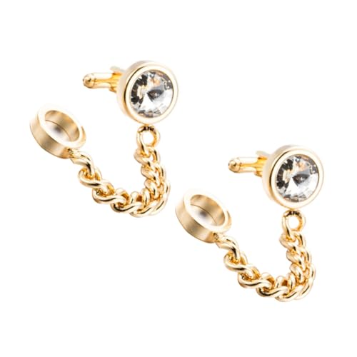 Yardenfun Goldene Manschettenknöpfe mit Kristallverzierung Langlebig und Leicht Elegantes Design für Herren Geeignet für Business Hochzeit und Festliche Anlässe Edle Hemd Accessoires von Yardenfun
