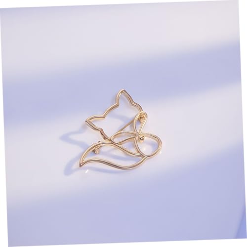 Yardenfun Goldfarbene Hohlgearbeitete Fuchsbrosche aus Metall Langlebige Anstecknadel für Kleidung Rucksack Hut und Schal Modisches Accessoire für Damen Vielseitige Schmuckbrosche von Yardenfun