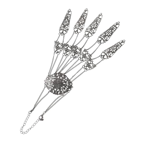 Yardenfun Gothic Kettenarmband mit Fingernägeln aus Robustem Metall Verstellbar Modischer Handschmuck für Damen für Tanz Cosplay Halloween und von Yardenfun