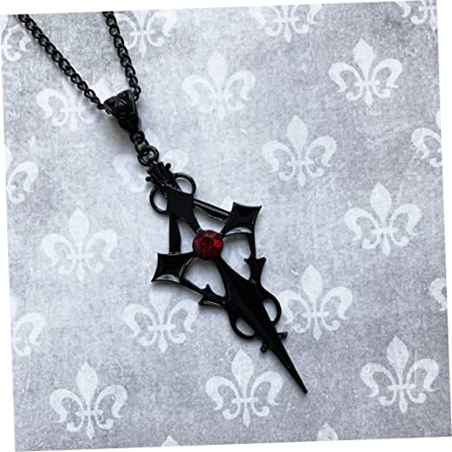 Yardenfun Gothic Vampirkreuz Halskette Legiertem Material Modisches Punk Cross Design für Mädchen Langlebiger Schwarzer Anhänger für Alltag und Besondere Anlässe von Yardenfun