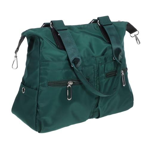 Yardenfun Große Damen Schultertasche Lässige Nylon Polyester Tote Bag Mit Mehreren Fächern Für Arbeit Büro Alltag Und Freizeit Dunkelgrün von Yardenfun