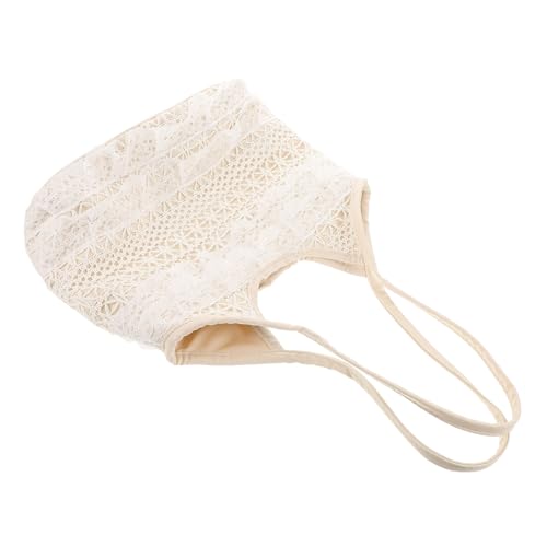 Yardenfun Große Damen Schultertasche aus Langlebigem PU und Spitze Modische Netz hohltasche mit Geräumigem Innenraum Vielseitige Umhängetasche für Alltag Strand Picknick und Sommerurlaub von Yardenfun