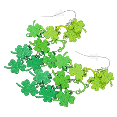 Yardenfun Grüne Shamrock Ohrringe Hängend mit Emaille Vierblättrigem Kleeblatt Charm Frauen Schmuck für St Patricks Day Feier Festliche Accessoires Verspieltes Design Perfektes für Damen von Yardenfun