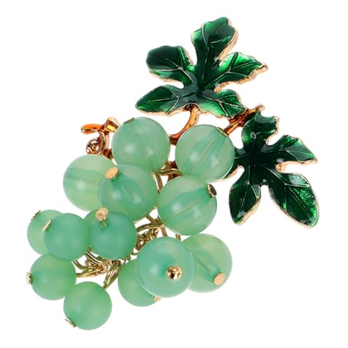 Yardenfun Grüne Trauben Emaille Brosche mit Strass Kreative Frucht Anstecknadel für Damen Modisches Schmuckaccessoire für Kleidung Rucksäcke Hüte Vielseitig Tragbar bei Tag und Nacht von Yardenfun
