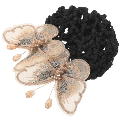 Yardenfun Haarnetzclip Für Dutts Netz-haarnetz Zum Abdecken Haarnetz Für Tänzer Haarclips Mit Schmetterlingsdekor Haarknoten-abdeckung Für Damen von Yardenfun