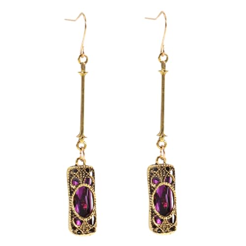 Yardenfun Hängende Damenohrhänger mit Violetten Schmucksteinen Leichtes Hautfreundliches Legierungsmaterial Ohrschmuck für Teenager Mädchen und Frauen Langlebig und Farbbeständig von Yardenfun