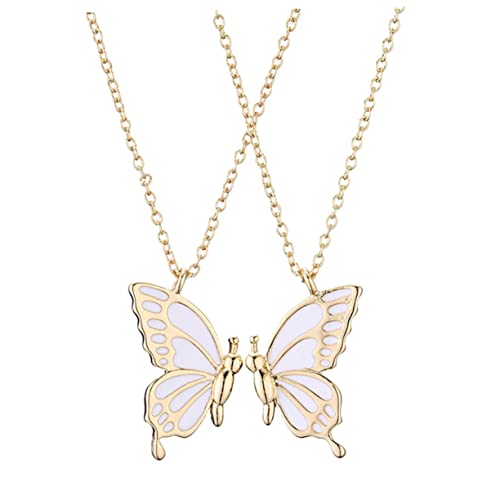 Yardenfun Halskette Damen Freundschaftskette Mit Schmetterlingen Freundschaft Halsketten Als Geschenk Für Freundin Leicht Tragbar Und Modisch von Yardenfun