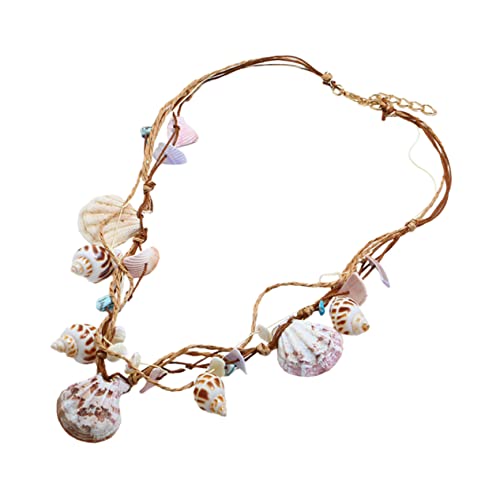 Yardenfun Handgefertigte Hawaiianische Muschel Anhänger Halskette Kurze Schlüsselbein Kette Boho Style Vintage Strand Schmuck für Damen für Party Urlaub von Yardenfun