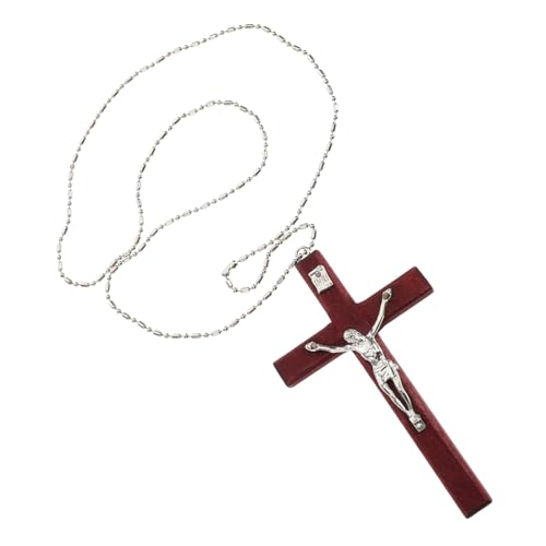 Yardenfun Handgefertigte Holz Kreuzkette Handgeschnitztes Kruzifix Anhänger Leichte Elegante Holzkreuz Halskette für Frauen und Männer Geeignet für Alltag Hochzeit Geschenk von Yardenfun