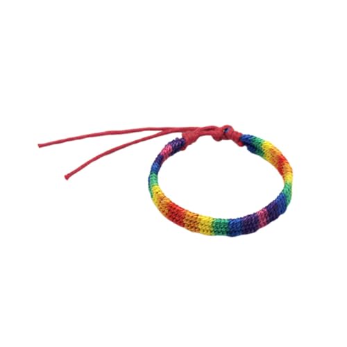 Yardenfun Handgefertigtes Regenbogen Armband Woven Unisex Armband für Männer und Frauen Bunte Freundschaftsarmband Gleichmäßigen Farben für und Anlässe von Yardenfun
