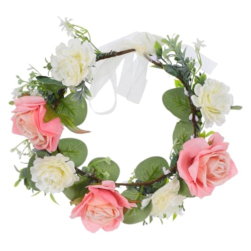 Yardenfun Handgefertigtes Verstellbares Rosen Haarband mit Geflochtenem Blumenkranz Leichtes Komfortables Accessoire für Damen Brautjungfern und Festliche Anlässe Modisches Langlebiges von Yardenfun