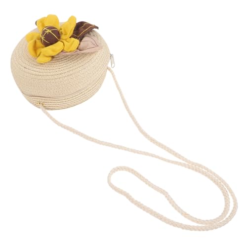 Yardenfun Handgewebte Mädchen Umhängetasche Prinzessin Schultertasche aus Robustem Stroh und Modisch und Langlebig für Kleinkinder Partys und Alltag Süße Mini Crossbody Tasche von Yardenfun