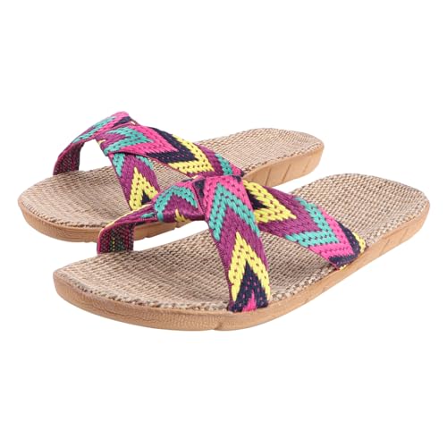 Yardenfun Haushalts slipper Unisex Sommer Rutschfest Komfortabel Leicht Indoor Outdoor Sandalen mit Leinenstruktur Geeignet von Yardenfun