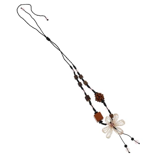Yardenfun Hawaiian Boho Holzblumen Halskette für Damen Vintage Choker mit Geflochtenen Holzelementen für Sommeroutfits und Strandmode Leicht und Komfortabel von Yardenfun