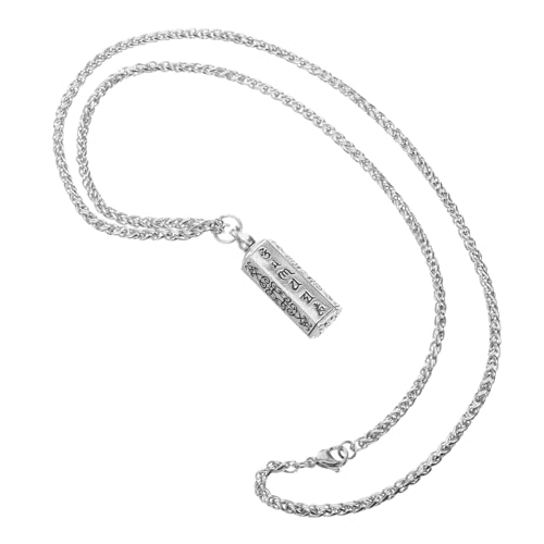 Yardenfun Herren Amulett Halskette Kupfer Silber Anhänger mit Öffnungsfunktion Sechs silbige Vial Halskette für Ätherische Öle Alltag Schmuck von Yardenfun