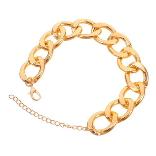 Yardenfun Herren Armband Goldfarbener Hip Hop Schmuck Elegantes Kettenarmband für Anlässe Robuste Verarbeitung für Langanhaltende Schönheit Vielseitiges Design für Stil von Yardenfun