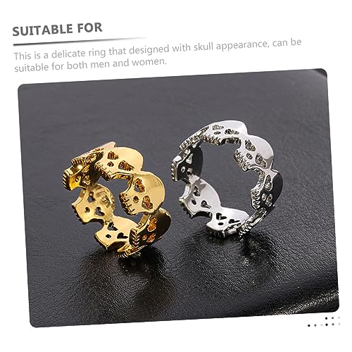 Yardenfun Herren Damen Metallschädelring Leichtgewichtiger Gothic Fingerring Robuster Hautfreundlicher Schmuck Mit Einzigartigem Totenkopfdesign Komfortabel Und Langlebig von Yardenfun