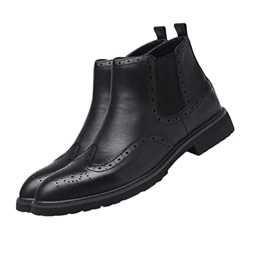Yardenfun Herren High top Boots aus Mikrofaser mit Geschnitztem Design Rutschfeste Verschleißfeste Sohle Atmungsaktiv und Komfortabel für Modische Alltags Outdoor anlässe von Yardenfun