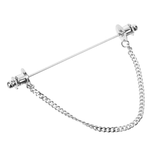 Yardenfun Herren Krawattennadel mit Kette Dekorative Kragenstifte für Hemden und Krawatten Eleganter Anstecker mit Feiner Verarbeitung für Partys und Silberne Brosche für Männer von Yardenfun