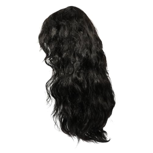 Yardenfun Herren Perücke Lang Lockig Punk Rocker Stil Cosplay Party Halloween Jahre Vintage Schwarz Synthetisch Natürlich Aussehende Haarteile von Yardenfun