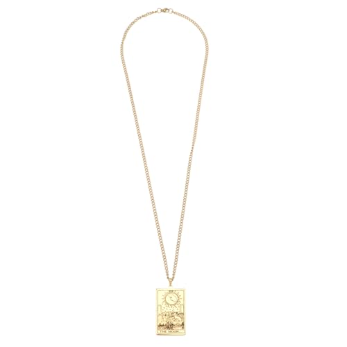 Yardenfun Herren Sweater Choker Halskette mit Echtem Goldüberzug Kreativer Tarot Anhänger für Männer als für Freunde zu Weihnachten oder Besonderen Anlässen von Yardenfun