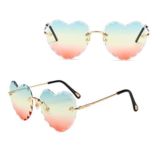 Yardenfun Herz Sonnenbrille Party Brille Requisite Randlose Sonnenbrille Anti UV Brille Party Sonnenbrille von Yardenfun