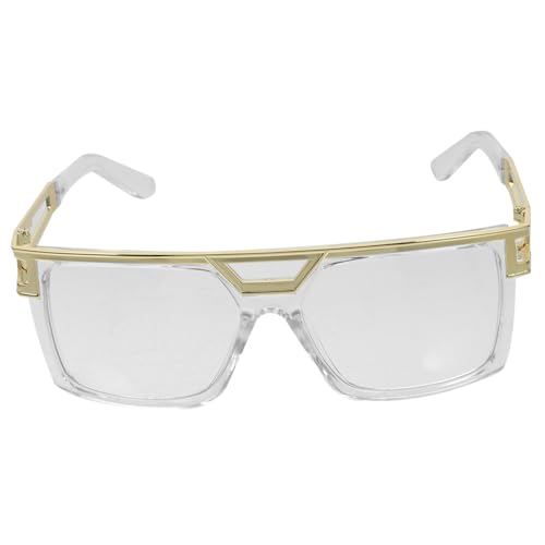 Yardenfun Hip-hop Sonnenbrille Herren Retro Metallrahmen Vintage Design Trendige Festival Brille Leichtes Material Uv-schutz Stylische Party Sonnenbrille Erwachsene von Yardenfun