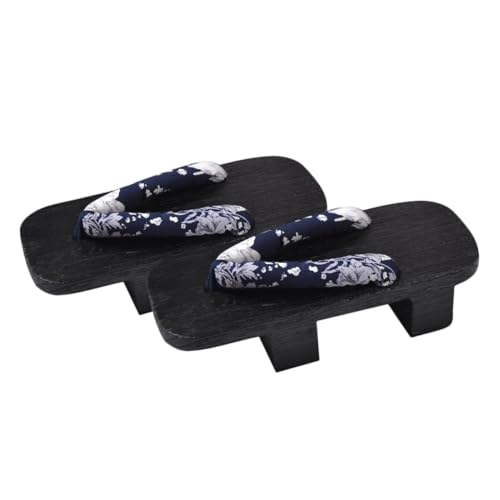 Yardenfun Schuhe Clogs Damen Herren Hausschuh Clog Flops Sommer Plateau Sandalen Holzfarben Weiß-blau Streifen Muster Us von Yardenfun