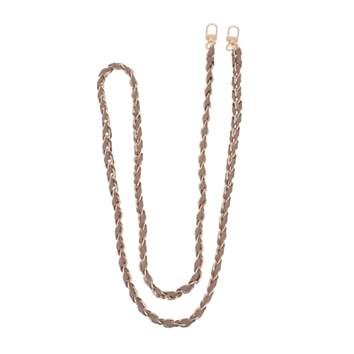 Yardenfun Kaffeefarbener Ketten Schultergurt für Tasche mit PU Lederriemen Abnehmbar Verstellbar DIY Ersatz Schulterriemen für Umhängetasche und Crossbody Bag von Yardenfun
